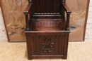 Gothic style Throne chair in Oak, France 19th century