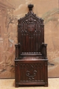 Gothic style Throne chair in Oak, France 19th century