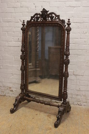 Oak hunt cheval mirror