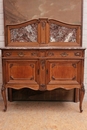 Louis XV style Server in oak and marble, Belgium 19th century