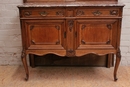 Louis XV style Server in oak and marble, Belgium 19th century