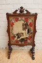 Renaissance style Fire screen in Oak, France 19th century