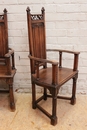 Gothic style Arm chairs in Walnut, France 19th century