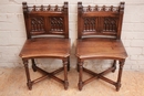 Gothic style Chairs in Walnut, France 19th century