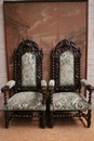 Hunt style Arm chairs in Oak, France 19th century