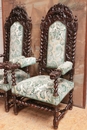 Hunt style Arm chairs in Oak, France 19th century