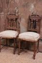 Renaissance style Chairs in Walnut, France 19th century