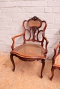 Louis XV style Arm chairs in Walnut, France 19th century