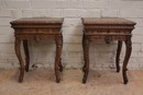 Louis XV/hunt style style End tables in Oak, France 19th century