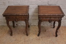 Louis XV/hunt style style End tables in Oak, France 19th century