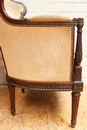 Louis XVI style bergeres in mahogany, France 19th century