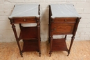 Louis XVI style Nightstands in mahogany & bronze, France 19th century