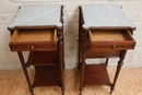 Louis XVI style Nightstands in mahogany & bronze, France 19th century