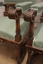 Renaissance style Arm chairs in Walnut, France 19th century