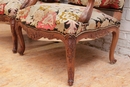 Regency style Arm chairs in Walnut, France 19th century