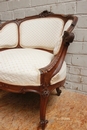 Louis XV style arm chairs in Walnut, France 19th century