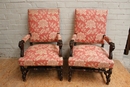 Renaissance style arm chairs in Walnut, France 19th century