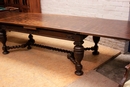 Renaissance style Table in Oak, Belgium 1900