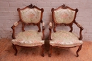 Louis XV style Parlor set in Walnut, France 19th century