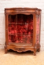 Louis XV style Display cabinet in walnut and marble, France 19th century