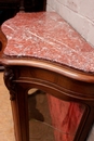 Louis XV style Display cabinet in walnut and marble, France 19th century