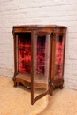 Louis XV style Display cabinet in walnut and marble, France 19th century