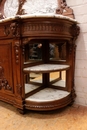 Regency style Cabinet and server in oak and marble, France 19th century