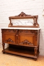 Regency style Cabinet and server in oak and marble, France 19th century