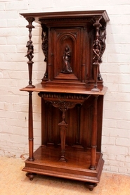 Quality renaissance jester cabinet in walnut