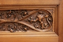 Gothic style Armoire in Walnut, France 1900