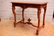 Regency center table in walnut