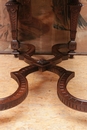 Regency style Center table in walnut and marble, France 19th century