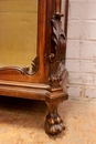 Regency style Display cabinet in walnut and marble, France 1900