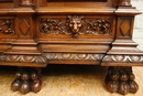 Renaissance style 3 Pc. Walnut office set, France 19th century