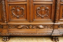 Renaissance style 3 Pc. Walnut office set, France 19th century