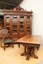 Renaissance style 3 Pc. Walnut office set, France 19th century