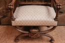 Renaissance style Arm chair in Walnut, France 19th century