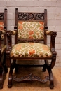 Renaissance style Arm chairs in Walnut, France 19th century