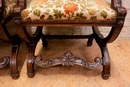 Renaissance style Arm chairs in Walnut, France 19th century