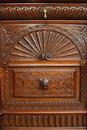 Renaissance style Cabinet/bookcase in Oak, Belgium 19th century