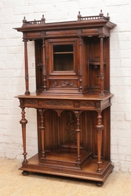 Renaissance credenza display cabinet in walnut