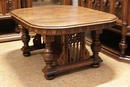 Renaissance style Dinning set in walnut, france 19th century