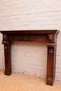 Renaissance style Fire mantel in Walnut, France 19th century