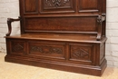 Renaissance style Hall bench in Oak, France 19th century