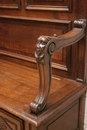 Renaissance style Hall bench in Oak, France 19th century