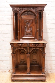 Renaissance style cabinet in walnut.