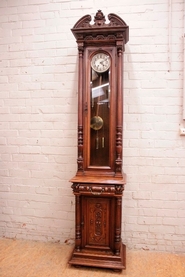 Renaissance style grandfathers clock in walnut