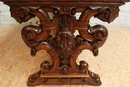 Renaissance style Walnut renaissance desk table in Walnut, France 19th century