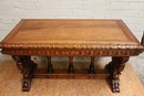 Renaissance style Walnut renaissance desk table in Walnut, France 19th century