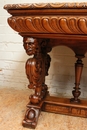 Renaissance style Walnut renaissance desk table in Walnut, France 19th century